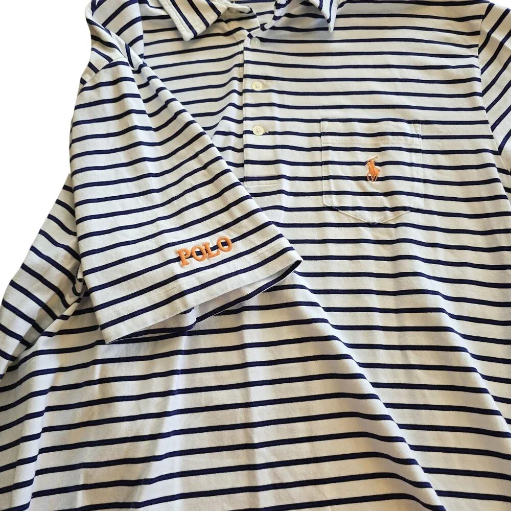 Polo Golf Ralph Lauren Mens Stretch Lisle Striped Polo Shirt L - Picture 5 of 7